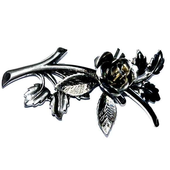CORO Pegasus Silver Tone 2" Flower Floral Brooch Pin Retro Coquette Vintage - Picture 8 of 15